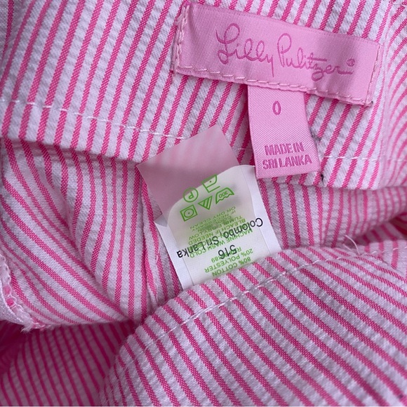Lilly Pulitzer Pink White Striped Lace Seersucker Shorts - Picture 7 of 7